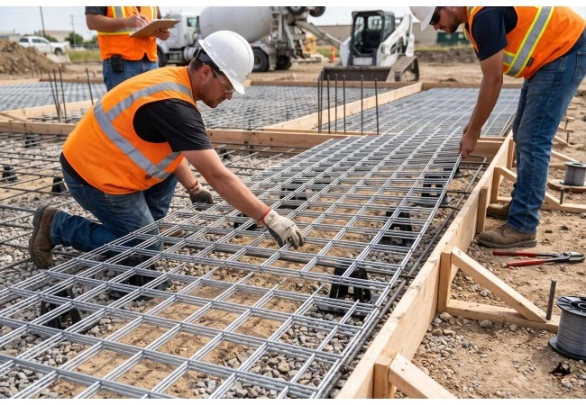 Galvanized welded wire mesh applications in North American construction